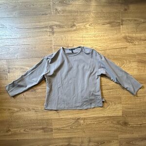 Eileen Fisher Gray Mushroom Tencel Blend Long Sleeve Top XS